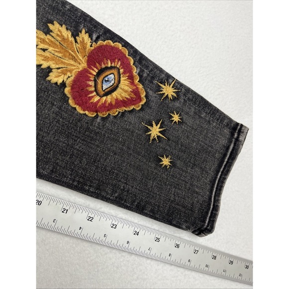 Driftwood Jackie Hallucination Jeans Womens Size 30x28 Black Denim Boho - Picture 6 of 7